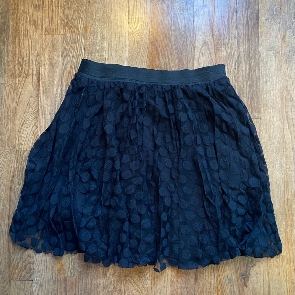 Free With Purchase Studio 253 Skirt Black Polka Dots Medium Layered Skirt